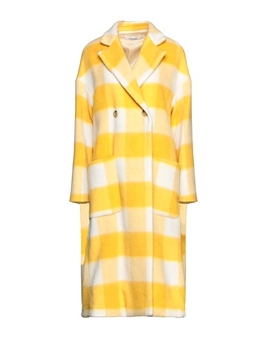 LIVIANA CONTI Coat Yellow 65% Wool, 20% Polyamide, 10% Mohair wool, 5% Acrylic