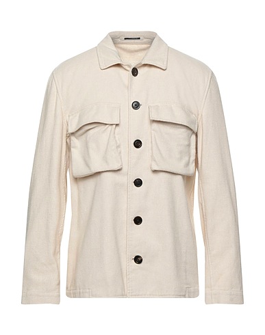 LARDINI Solid color shirt Beige 100% Cotton