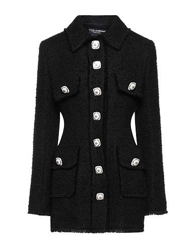 DOLCE&GABBANA Coat Black 28% Wool, 27% Acrylic, 20% Mohair wool, 19% Synthetic fibers, 6% Cotton