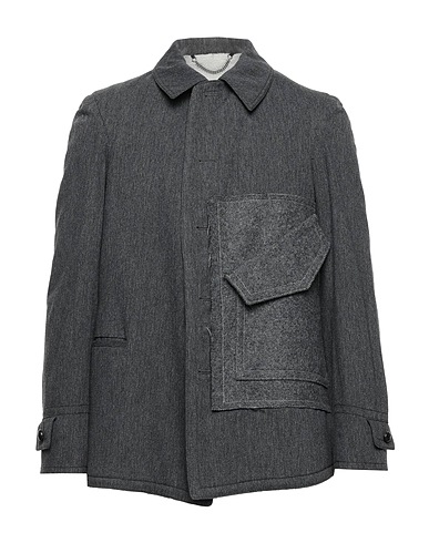 MAISON MARGIELA Coat Grey 46% Wool, 38% Cotton, 8% Acrylic, 8% Polyester, Virgin Wool