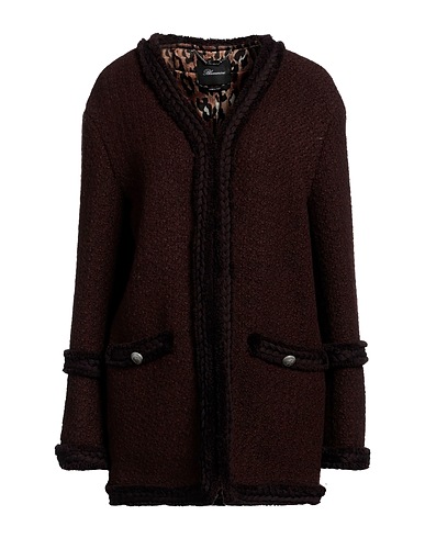 BLUMARINE Jacket Dark brown 56% Acrylic, 24% Wool, 19% Polyester, 1% Other Fibres