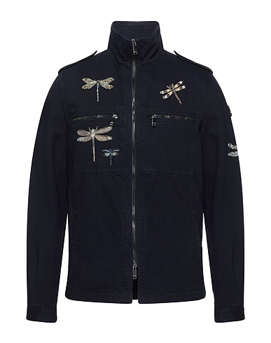 VALENTINO GARAVANI Denim jacket Midnight blue 100% Cotton, Silk, Polyester, Viscose