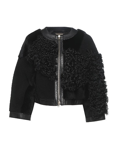 GIORGIO ARMANI Teddy Coat Black 100% Shearling, Goat skin
