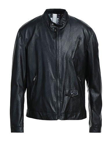 STILOSOPHY Biker jacket Black 50% Viscose, 50% Polyurethane