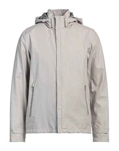 HERNO Jacket Light grey 100% Linen, Polyurethane