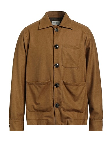 TINTORIA MATTEI 954 Solid colour shirt Camel 65% Wool, 25% Polyamide, 10% Cashmere, Polyester