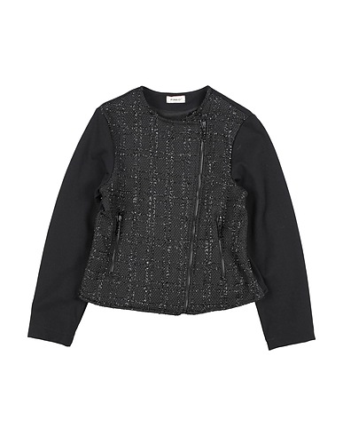 PINKO UP Biker jacket Black 82% Cotton, 12% Polyester, 3% Viscose, 3% Metallic fiber, Nylon