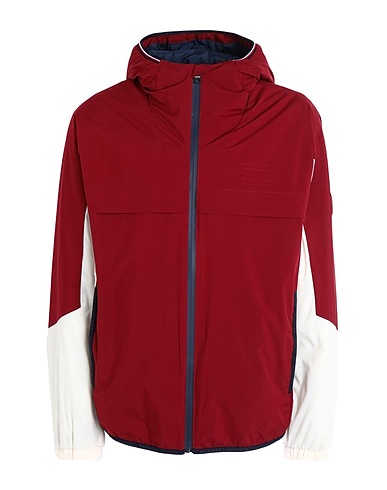 TOMMY HILFIGER Jacket Burgundy 63% Polyester, 37% Thermoplastic polyurethane
