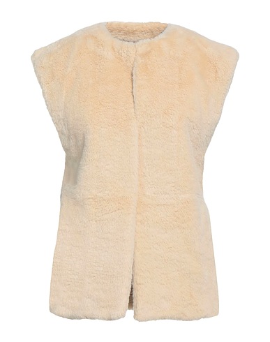 TWINSET Teddy Coat Beige 100% Polyester