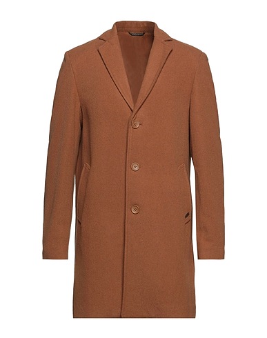 DANIELE ALESSANDRINI HOMME Coat Brown 60% Wool, 40% Polyester