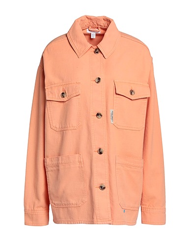 TOPSHOP Jacket Topshop oversized long sleeve shirt jacket with branded woven label  Salmon pink 100% Cotton