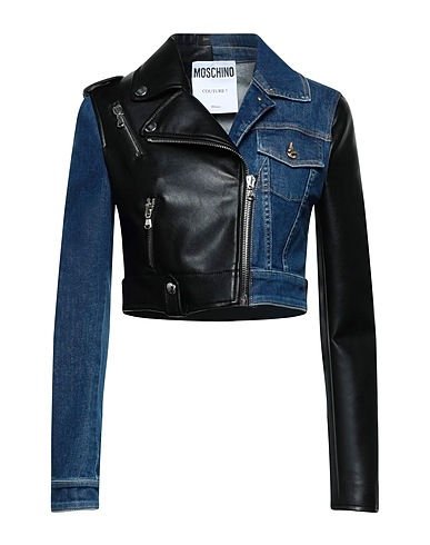 MOSCHINO Biker jacket COUTURE Black 55% Polyester, 45% Polyurethane, Cotton, Elastane