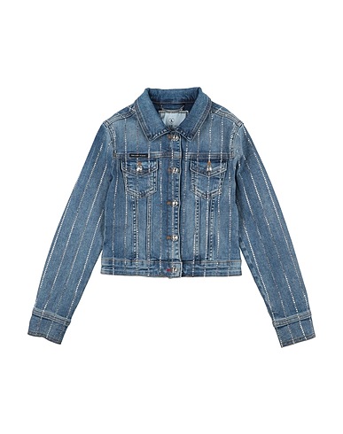 PHILIPP PLEIN Denim jacket Blue 92% Cotton, 6% Elastomultiester, 2% Elastane