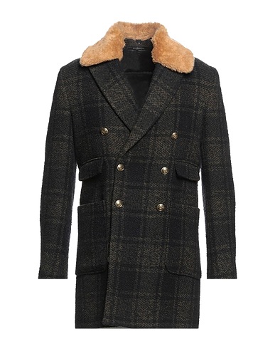 GREY DANIELE ALESSANDRINI Coat Midnight blue 59% Wool, 27% Polyester, 9% Acrylic, 5% Polyamide