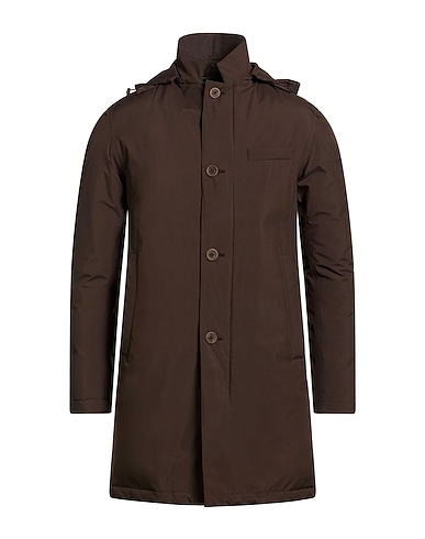 HERNO Shell jacket Dark brown 100% Polyester, PTFE - Polytetrafluoroethylene