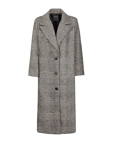 8 by YOOX Coat STRAIGHT FIT SINGLE-BREASTED COAT Grey 90% Polyester, 10% Wool