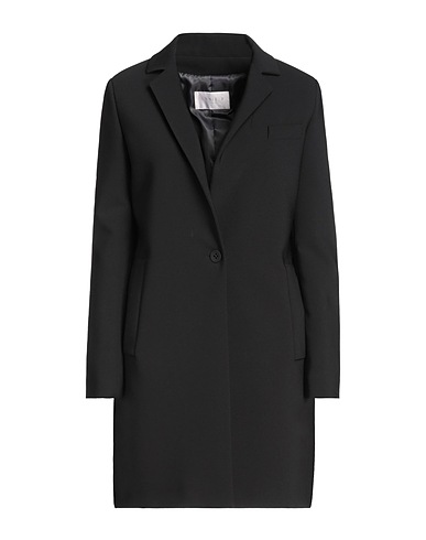 ANNIE P. Cappotto Nero 95% Poliestere, 5% Elastan