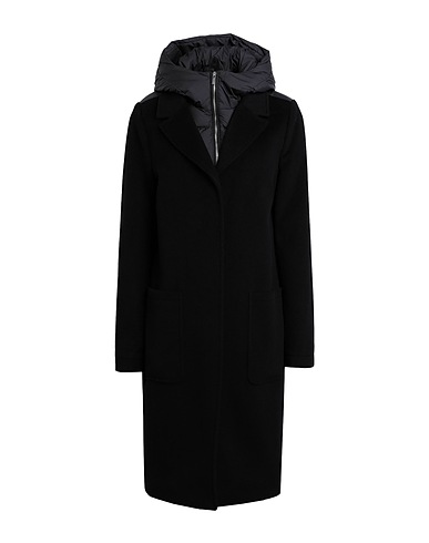 WOOLRICH Shell jacket Black 70% Virgin Wool, 20% Polyamide, 10% Cashmere