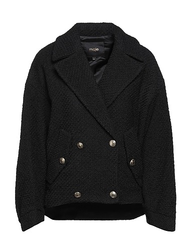 MAJE Coat Black 36% Acrylic, 32% Wool, 18% Polyester, 13% Cotton, 1% Viscose