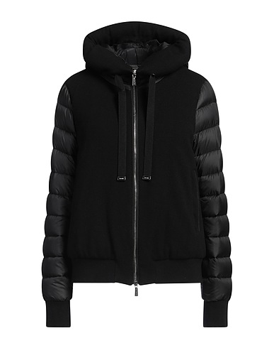 MOORER Shell jacket Black 90% Virgin Wool, 10% Cashmere, Polyester
