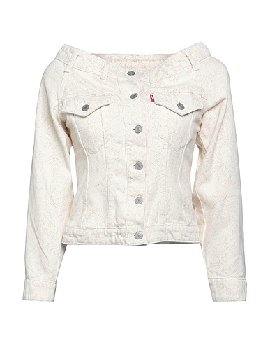 GANNI x LEVI'S Denim jacket Beige 77% Cotton, 23% Hemp