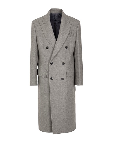 8 by YOOX Cabanjacke & Zweireiher DOUBLE-BREASTED OVERLONG COAT
 Grau 50% Wolle, 30% Polyester, 10% Acryl, 5% Polyamid, 5% Andere Fasern