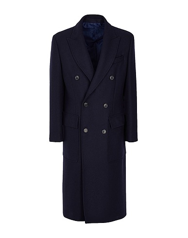 8 by YOOX Cabanjacke & Zweireiher DOUBLE-BREASTED OVERLONG COAT
 Nachtblau 50% Wolle, 30% Polyester, 10% Acryl, 5% Polyamid, 5% Andere Fasern
