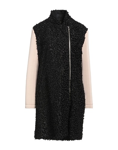 TOUFFE DE POILS Coat Black 80% Polyester, 10% Viscose, 10% Polyurethane