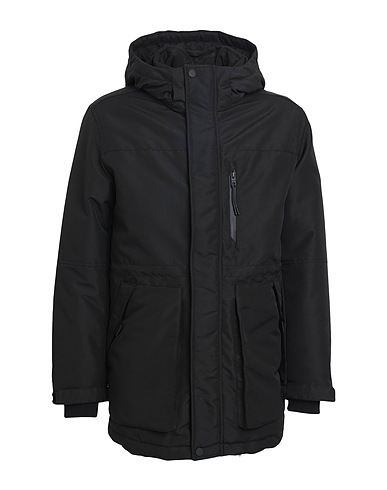 TOMMY JEANS コート ブラック リサイクルポリエステル 100%