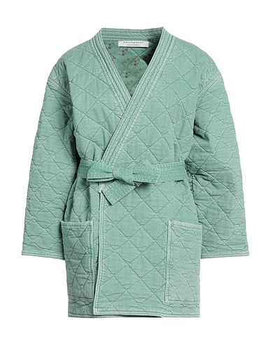 PHILOSOPHY di LORENZO SERAFINI Denim jacket Light green 98% Cotton, 2% Elastane