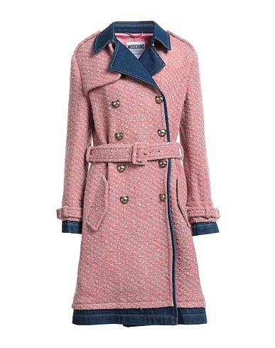 MOSCHINO Coat COUTURE Pink 53% Virgin Wool, 38% Cotton, 7% Polyester, 2% Acrylic