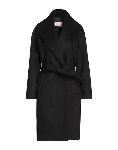 ANNIE P. Coat Black 70% Virgin Wool, 20% Polyamide, 10% Cashmere