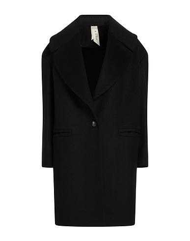 ANNIE P. Coat Black 70% Virgin Wool, 20% Polyamide, 10% Cashmere