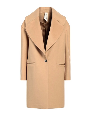 ANNIE P. Coat Beige 70% Virgin Wool, 20% Polyamide, 10% Cashmere