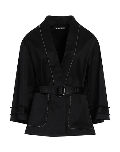 AHIRAIN Giacca Nero 98% Cotone, 2% Elastan