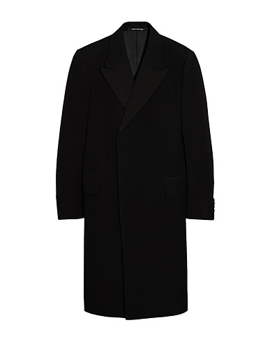 DUNHILL コート ブラック ウール 100% / シルク（マルベリーシルク） / コットン