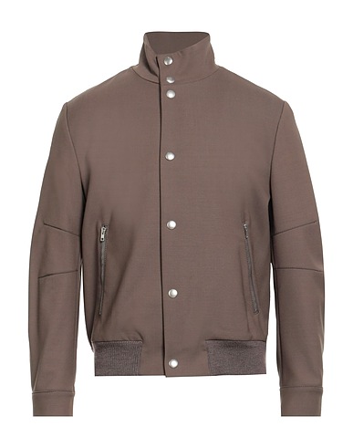 PAOLO PECORA Jacket Taupe 77% Polyester, 22% Wool, 1% Elastane