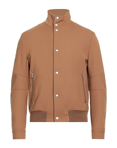 PAOLO PECORA Jacket Camel 77% Polyester, 22% Wool, 1% Elastane