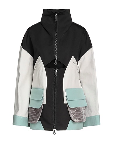 VALENTINO GARAVANI Full-length jacket Black 57% Polyamide, 43% Virgin Wool, Cotton, Viscose, Silk