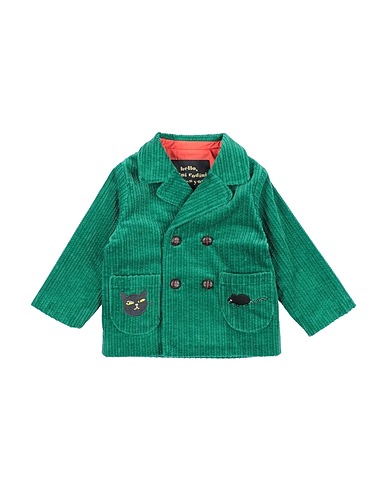 MINI RODINI Blazer Emerald green 99% Organic cotton, 1% Elastane