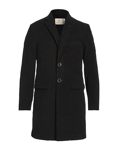 DOMENICO TAGLIENTE Coat Black 86% Cotton, 14% Wool