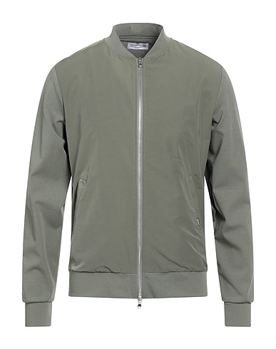 DANIELE ALESSANDRINI HOMME Bomber Sage green 58% Polyester, 42% Cotton, Elastane
