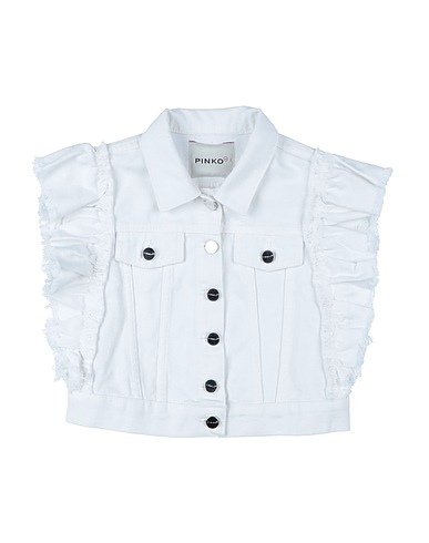PINKO UP Denim jacket White 100% Cotton