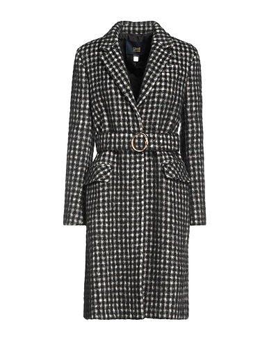 CAVALLI CLASS Coat Black 54% Wool, 23% Polyamide, 10% Polyester, 8% Acrylic, 5% Alpaca wool