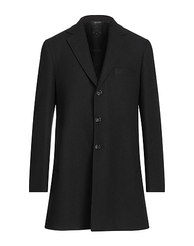 LUCA BERTELLI Cappotto Nero 50% Lana, 40% Poliestere, 10% Poliammide