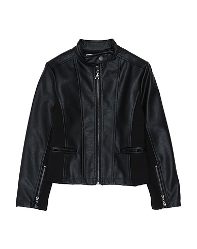 PATRIZIA PEPE Biker jacket Black 50% Polyurethane, 50% Cotton