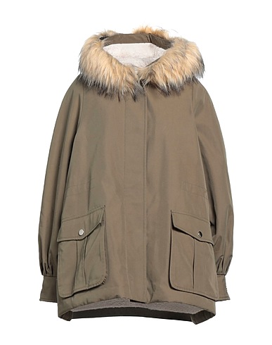 MAJE Coat Military green 68% Polyester, 32% Cotton, Modacrylic, Acrylic