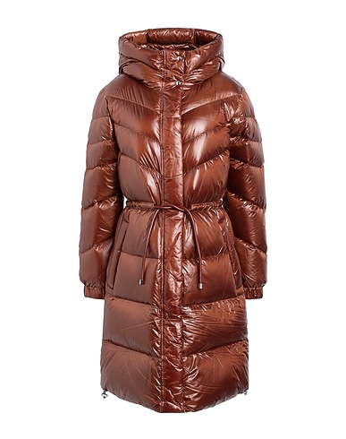 WOOLRICH Shell jacket ALIQUIPPA LONG JACKET
 Brown 100% Polyamide