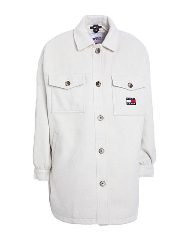 TOMMY JEANS Solid colour shirts & blouses Beige 92% Polyester, 8% Wool