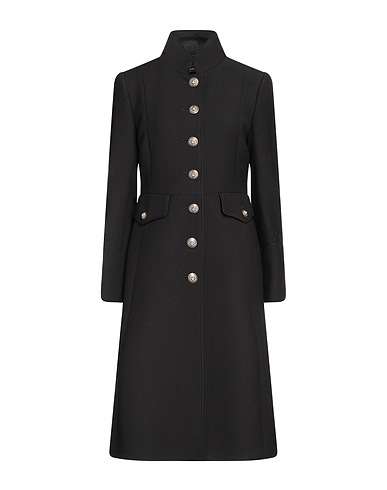 DOLCE&GABBANA Cappotto Nero 95% Lana Vergine, 5% Poliammide, Viscosa, Pelliccia di capra, Lana